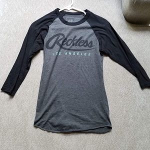 Reckless baseball tee - size XS